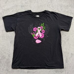 NFL Kansas City Chiefs T Shirt Mens XL Black Pink Ribbon Breast Cancer Awareness